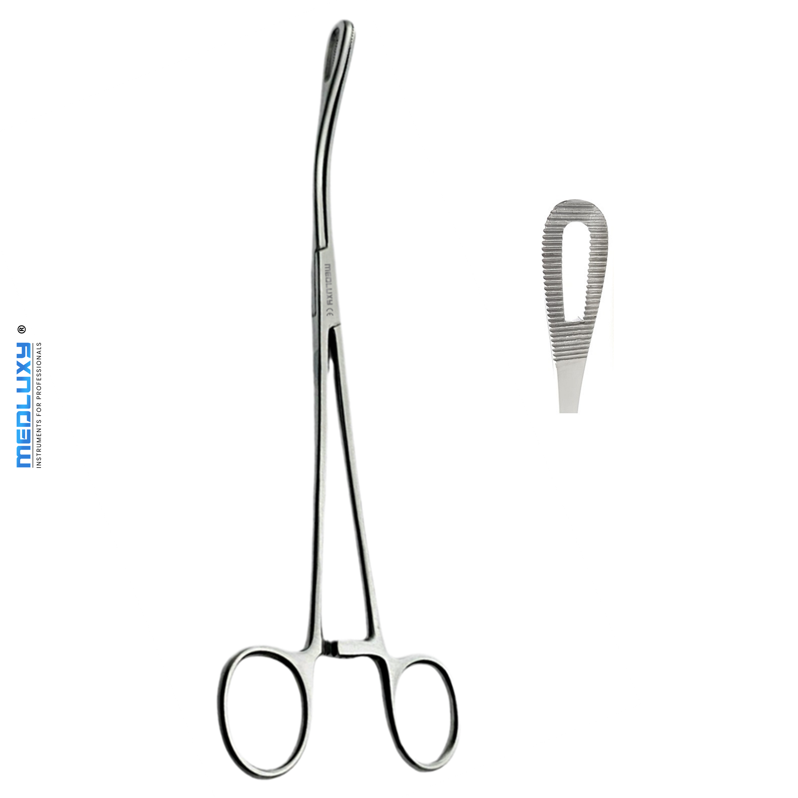 Medluxy - Tampontang Foerster Sponge Forcep - Gebogen - 23 cm - Professionele kwaliteit - M-0640 - Sponge Forceps, Verpleegkunde